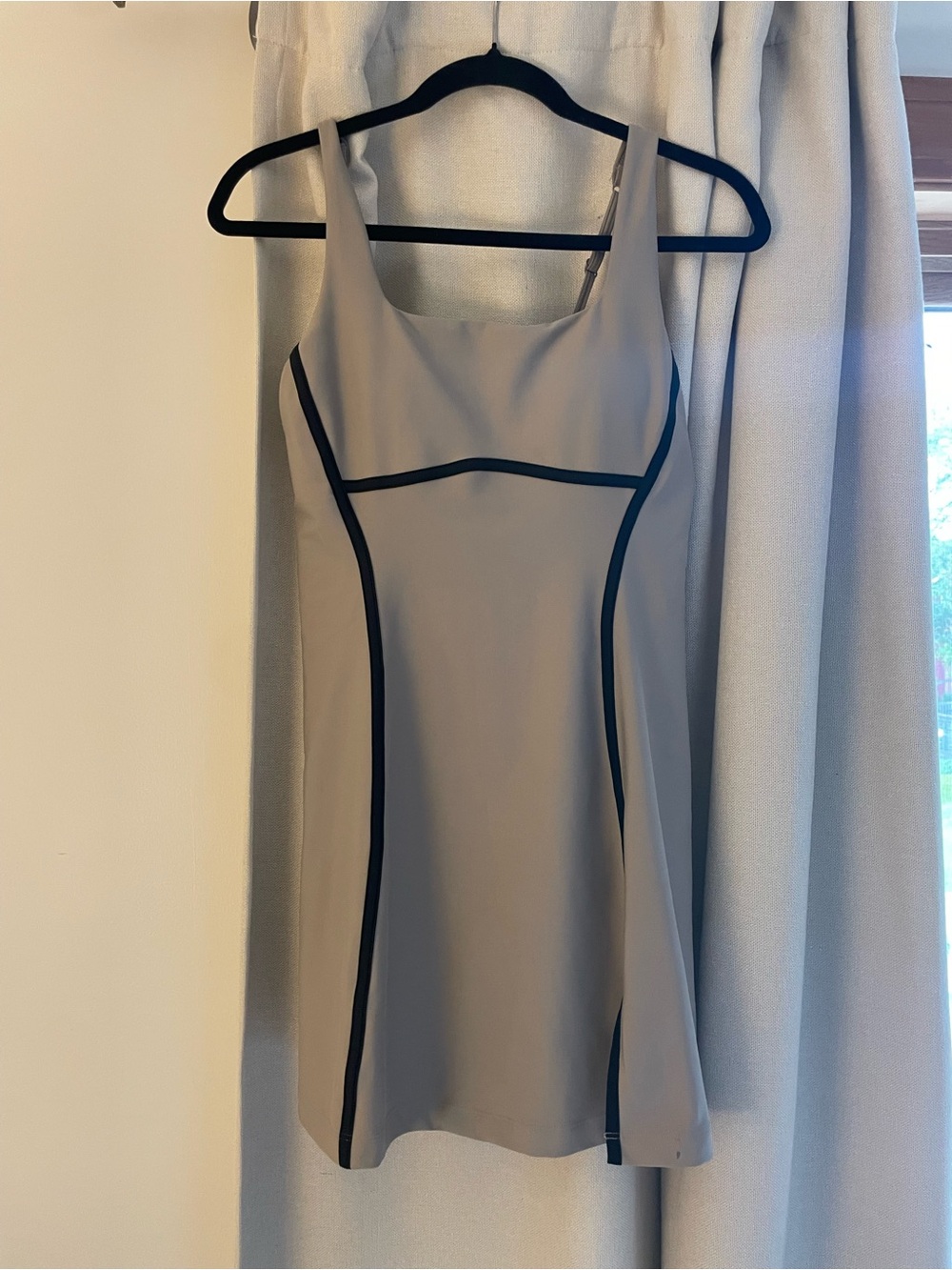 Abercrombie YPB active Taupe A-Line Dress with Black Piping